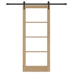 vidaXL Ușă glisantă Manual Maro 83 x 202 cm Lemn și metal vidaXL Ușă glisantă Manual Maro 83 x 202 cm Lemn și metal