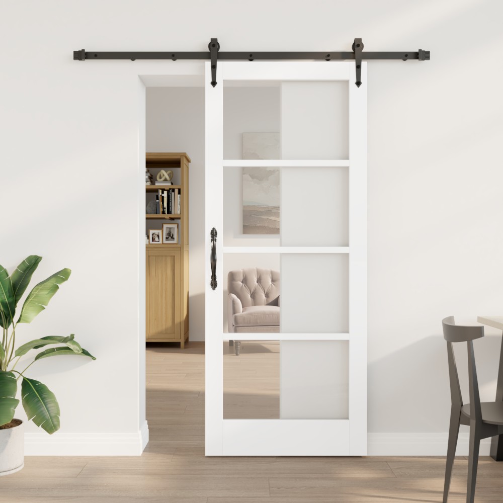 vidaXL Ușă glisantă Manual Alb 83 x 202 cm Lemn și metal