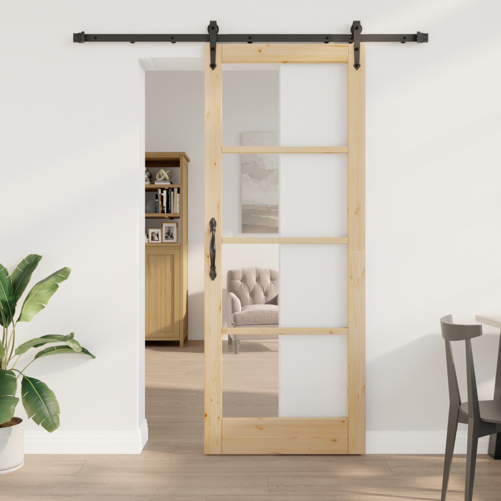 vidaXL Ușă glisantă Manual Maro 83 x 211 cm Lemn și metal
