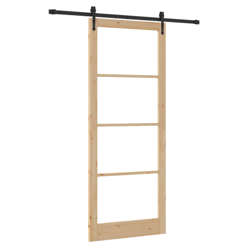 vidaXL Ușă glisantă Manual Maro 83 x 232 cm Lemn și metal