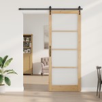 vidaXL Ușă glisantă Manual Maro 83 x 232 cm Lemn și metal vidaXL Ușă glisantă Manual Maro 83 x 232 cm Lemn și metal