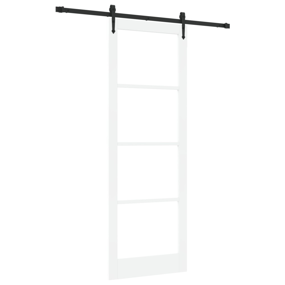 vidaXL Ușă glisantă Manual Alb 83 x 232 cm Lemn și metal