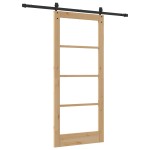 vidaXL Ușă glisantă Maro 86 x 198.5 cm Lemn și metal