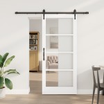vidaXL Ușă glisantă Manual Alb 86 x 198.5 cm Lemn și metal vidaXL Ușă glisantă Manual Alb 86 x 198.5 cm Lemn și metal