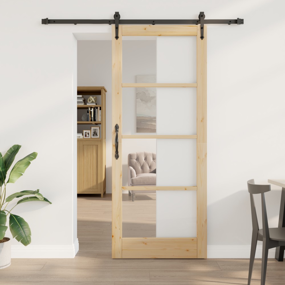 vidaXL Ușă glisantă Manual Maro 86 x 211 cm Lemn și metal