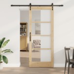 vidaXL Ușă glisantă Manual Maro 86 x 211 cm Lemn și metal