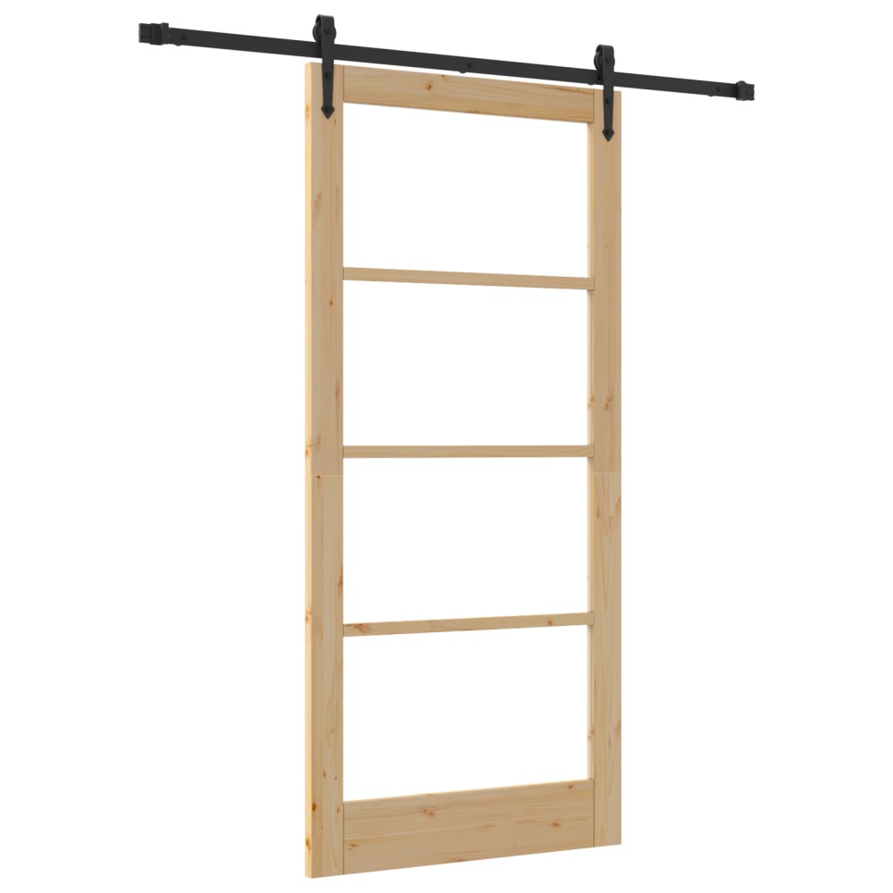 vidaXL Ușă glisantă Manual Maro 93 x 202 cm Lemn și metal