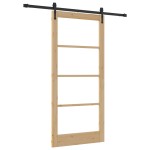 vidaXL Ușă glisantă Manual Maro 93 x 202 cm Lemn și metal