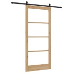 vidaXL Ușă glisantă Manual Maro 93 x 202 cm Lemn și metal