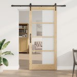vidaXL Ușă glisantă Manual Maro 93 x 211 cm Lemn și metal