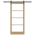 vidaXL Ușă glisantă Manual Maro 93 x 211 cm Lemn și metal