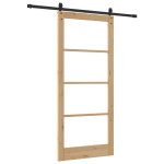 vidaXL Ușă glisantă Manual Maro 93 x 211 cm Lemn și metal
