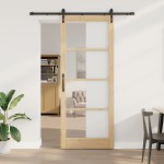 vidaXL Ușă glisantă Manual Maro 93 x 232 cm Lemn și metal