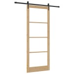 vidaXL Ușă glisantă Manual Maro 93 x 232 cm Lemn și metal