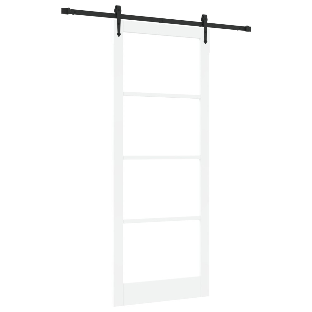 vidaXL Ușă glisantă Manual Alb 93 x 232 cm Lemn și metal