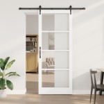 vidaXL Ușă glisantă Manual Alb 93 x 232 cm Lemn și metal vidaXL Ușă glisantă Manual Alb 93 x 232 cm Lemn și metal