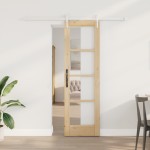 vidaXL Ușă glisantă Manual Maro 61 x 198.5 cm Lemn și metal vidaXL Ușă glisantă Manual Maro 61 x 198.5 cm Lemn și metal