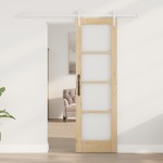 vidaXL Ușă glisantă Manual Maro 61 x 198.5 cm Lemn și metal vidaXL Ușă glisantă Manual Maro 61 x 198.5 cm Lemn și metal