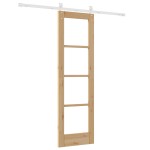 vidaXL Ușă glisantă Manual Maro 61 x 198.5 cm Lemn și metal vidaXL Ușă glisantă Manual Maro 61 x 198.5 cm Lemn și metal