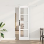vidaXL Ușă glisantă Manual Alb 61 x 198.5 cm Lemn și metal