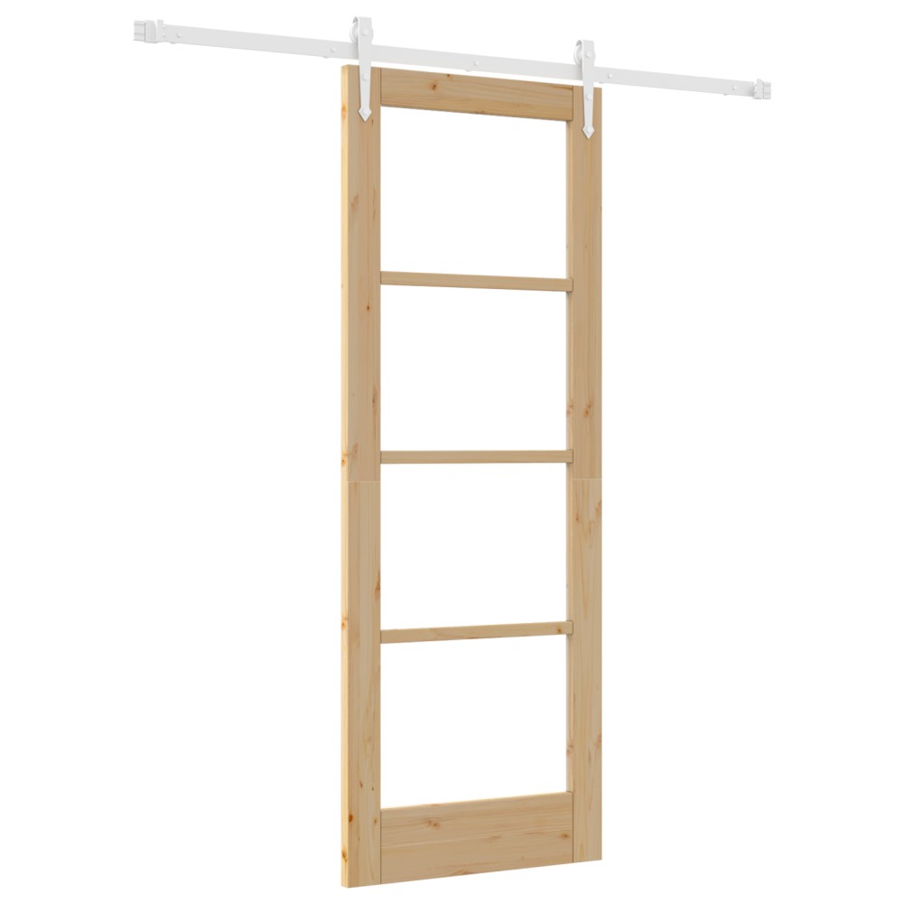 vidaXL Ușă glisantă Manual Maro 73.5 x 198.5 cm Lemn și metal