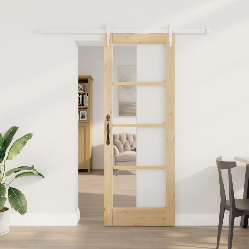 vidaXL Ușă glisantă Manual Maro 73.5 x 198.5 cm Lemn și metal