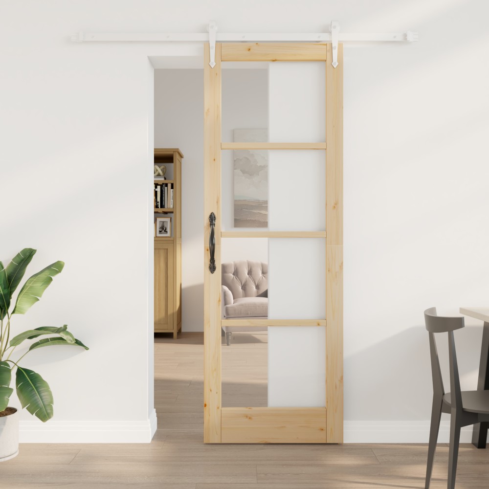 vidaXL Ușă glisantă Manual Maro 73.5 x 211 cm Lemn și metal