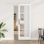 vidaXL Ușă glisantă Manual Alb 73.5 x 211 cm Lemn și metal vidaXL Ușă glisantă Manual Alb 73.5 x 211 cm Lemn și metal