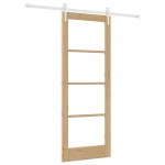 vidaXL Ușă glisantă Manual Maro 78 x 202 cm Lemn și metal vidaXL Ușă glisantă Manual Maro 78 x 202 cm Lemn și metal