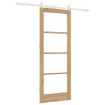 vidaXL Ușă glisantă Manual Maro 78 x 202 cm Lemn și metal vidaXL Ușă glisantă Manual Maro 78 x 202 cm Lemn și metal