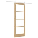 vidaXL Ușă glisantă Manual Maro 78 x 211 cm Lemn și metal vidaXL Ușă glisantă Manual Maro 78 x 211 cm Lemn și metal