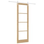 vidaXL Ușă glisantă Manual Maro 78 x 232 cm Lemn și metal vidaXL Ușă glisantă Manual Maro 78 x 232 cm Lemn și metal