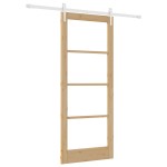 vidaXL Ușă glisantă Manual Maro 83 x 202 cm Lemn și metal vidaXL Ușă glisantă Manual Maro 83 x 202 cm Lemn și metal