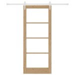 vidaXL Ușă glisantă Manual Maro 83 x 202 cm Lemn și metal vidaXL Ușă glisantă Manual Maro 83 x 202 cm Lemn și metal