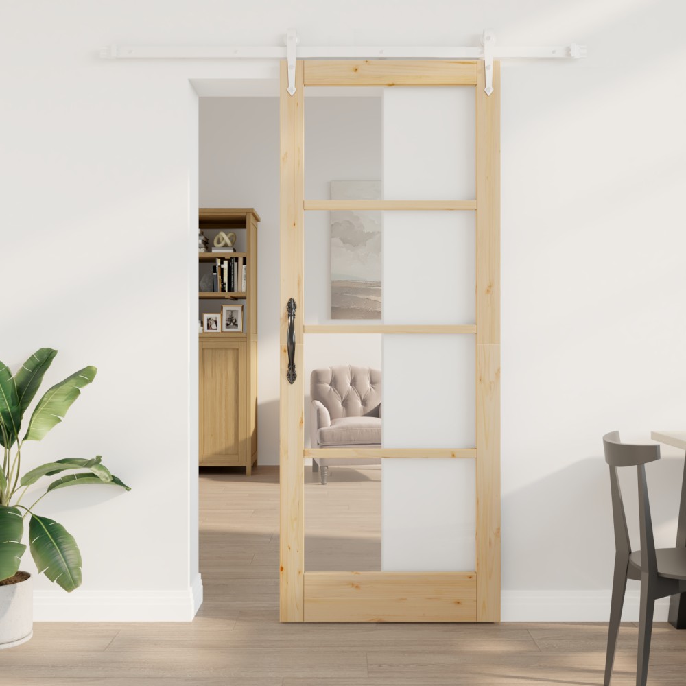 vidaXL Ușă glisantă Manual Maro 83 x 211 cm Lemn și metal