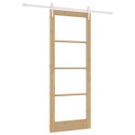 vidaXL Ușă glisantă Manual Maro 83 x 211 cm Lemn și metal vidaXL Ușă glisantă Manual Maro 83 x 211 cm Lemn și metal