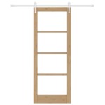 vidaXL Ușă glisantă Manual Maro 83 x 211 cm Lemn și metal vidaXL Ușă glisantă Manual Maro 83 x 211 cm Lemn și metal