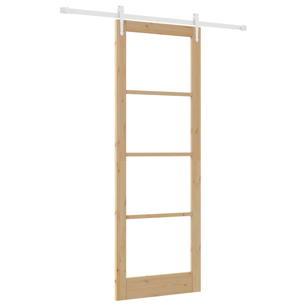 vidaXL Ușă glisantă Manual Maro 83 x 232 cm Lemn și metal