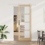 vidaXL Ușă glisantă Manual Maro 83 x 232 cm Lemn și metal vidaXL Ușă glisantă Manual Maro 83 x 232 cm Lemn și metal