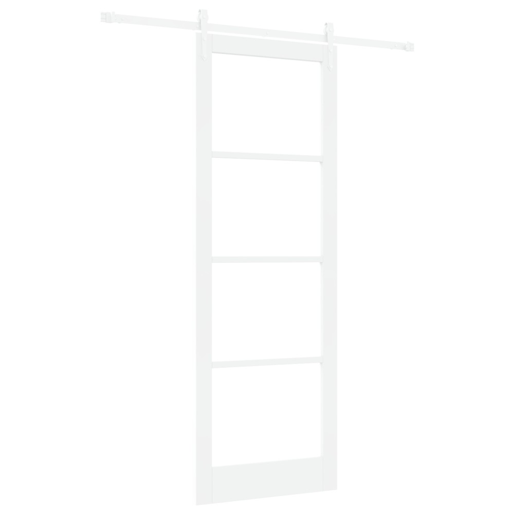 vidaXL Ușă glisantă Manual Alb 83 x 232 cm Lemn și metal