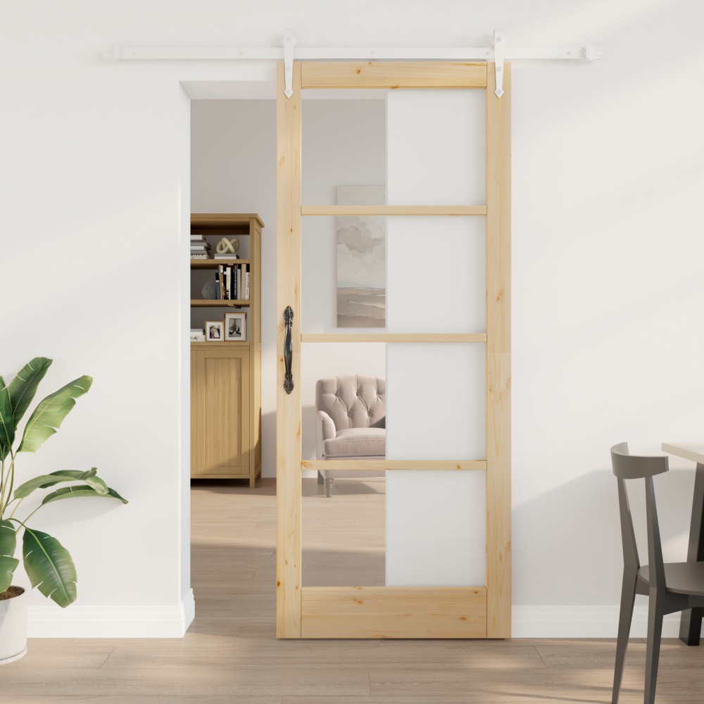 vidaXL Ușă glisantă Manual Maro 86 x 211 cm Lemn și metal