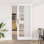 vidaXL Ușă glisantă Manual Alb 86 x 211 cm Lemn și metal vidaXL Ușă glisantă Manual Alb 86 x 211 cm Lemn și metal