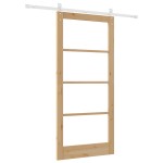 vidaXL Ușă glisantă Manual Maro 93 x 202 cm Lemn și metal vidaXL Ușă glisantă Manual Maro 93 x 202 cm Lemn și metal