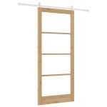 vidaXL Ușă glisantă Manual Maro 93 x 211 cm Lemn și metal