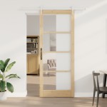 vidaXL Ușă glisantă Manual Maro 93 x 232 cm Lemn și metal
