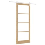 vidaXL Ușă glisantă Manual Maro 93 x 232 cm Lemn și metal