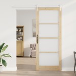 vidaXL Ușă glisantă Manual Maro 93 x 232 cm Lemn și metal