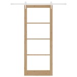 vidaXL Ușă glisantă Manual Maro 93 x 232 cm Lemn și metal