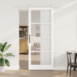 vidaXL Ușă glisantă Manual Alb 93 x 232 cm Lemn și metal vidaXL Ușă glisantă Manual Alb 93 x 232 cm Lemn și metal