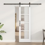 vidaXL Ușă glisantă Manual Alb 61 x 198.5 cm Lemn și metal
